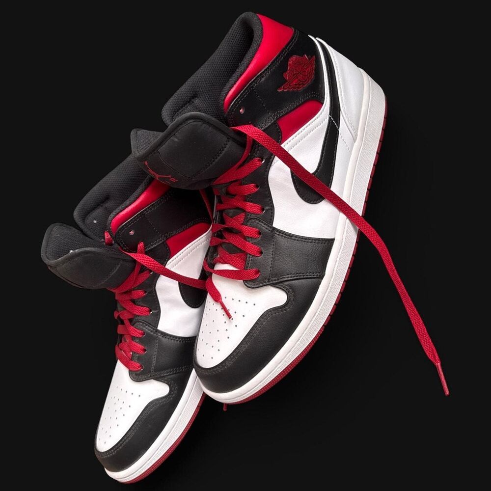 AIR JORDAN 1 MID — GYM RED / BLACK / WHITE